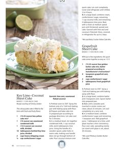 the recipe for key lime coconut cake