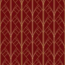 a red and gold art deco wallpaper pattern