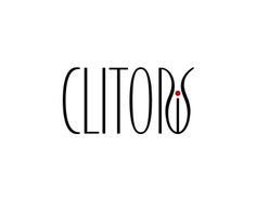 the words clitos written in black and red on a white background with an orange dot