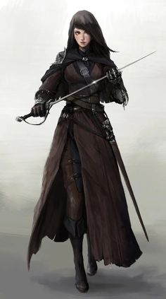 Dnd Dhampir Female, Rapier Female, Sorceress Armor, Rapier Character, Medieval Clothing Design, Fantasy Soldier Medieval, Rapier Duelist Fantasy Art, Soldier Rpg, Female Dark Knight