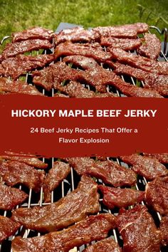 Do you struggle with finding the perfect snack? Learn how to create flavorful Hickory Maple Beef Jerky. Save this pin to level up your snack game! Maple Jerky Recipes, Cherry Maple Beef Jerky Recipe, Lemon Pepper Beef Jerky Recipe, Simple Jerky Marinade, Homemade Deer Jerky Recipe, Beef Jerky Marinade Recipe Simple, Elk Jerky Recipe Dehydrator, Homemade Beef Jerky Marinade, Beef Jerky Seasoning Recipes