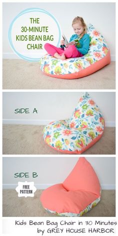 the instructions for how to make an inflatable bean bag chair with free pattern