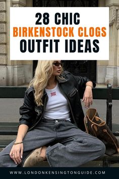 Check out effortlessly stylish Birkenstock clogs outfits, featuring cozy knits, bold stripes, casual trench coats, and sporty cargo pants. Perfect for any occasion, these versatile looks will keep you comfortable and on-trend all year long! Birkenstock Clogs With Jeans, Birkenstock Outfit Leggings, Casual Outfit, Aesthetic, How To Dress Up Birkenstock Clogs, White Birkenstock Clogs Outfit, Birkenstock Shearling Clogs Outfit, How To Wear Birkenstock Clogs, Dark, Birkenstock Shearling Clogs Outfit Sweatpants And Birkenstocks Outfit, Birkenstock With Dress, Crocs Women Outfit, Dress And Clogs Outfit, Closed Toe Birkenstocks Outfits, Birkenstock Shearling Clogs Outfit, Winter Birkenstock Outfit, Leggings And Birkenstocks Outfit, Styling Birkenstock Clogs