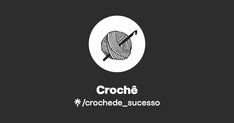 the logo for croche is shown on a black background with white letters and an image of a ball of yarn