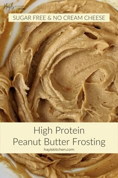 high protein peanut butter frosting recipe on a white plate