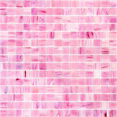 a pink tile wall that is very colorful