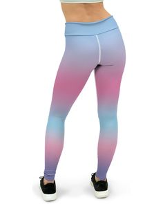 Super soft, stretchy and comfortable yoga pants. Comfortable Yoga Pants, 100 Squats, Blue Contacts, Rainbow Pastel, Pink Yoga Pants, Yoga Body, Pink Yoga, Squat Proof, Blue Ombre