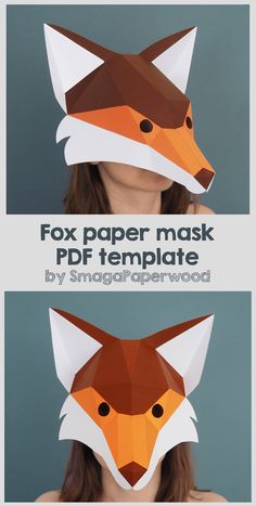 Fox mask, Digital download. It is our great pleasure to present to you another papercraft mask from our Woodland animals series: Fox mask. This Paper mask is perfect Kid Halloween costume addition. You can adjust its size using a paper strip. It is really easy to make and available immediately! With this Digital download template you can make your own last-minute Fantastic Mr Fox costume! You will be able to DOWNLOAD THE PATTERNS and instructions for the Printable mask immediately after purchase Fox Mask Template, Fox Mask Diy, Fantastic Mr Fox Costume, Halloween Costume Animal, Fox Halloween Costume, Ronald Dahl, Mask Papercraft, Papercraft Mask, Mexican Aesthetic