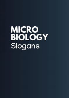 the logo for micro biology slogans on a black background with white letters and an image of a man's head