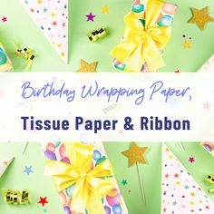 Discover our exclusive Birthday Wrapping Paper and Tissue Paper Collection! With unique patterns, watercolor designs, and special milestone prints, it's perfect for both kids and adults. From playful themes to elegant styles, our collection offers a wide range of options to create the perfect birthday surprise. Shop now for the best birthday wrapping paper! Patterns Watercolor, Watercolor Designs, Paper Ribbon, Cakes And More, Perfect Birthday