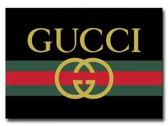 Gucci Painting Canvas, Gucci Logo Wallpapers, Gucci Logo Design, Gucci Painting, Italian House Plans, Barbie Printables, Fashion Calendar, Gucci Brand