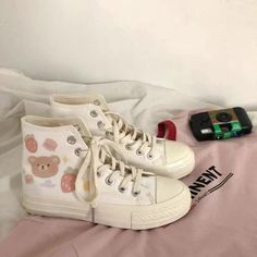 High/low top canvas shoes, girl heart little white shoes, graffiti hand painting, lovely fairy board shoesMaterial:canvasColor:as pictureStyle:casualFeatures:fairy,graffitiSize:35,36,37,38,39,4035: length:225mm&ltp&gt36:length:230mm</p>&ltbr/>&ltp&gt37:length:235mm</p>&ltbr/>&ltp&gt38:length:240mm</p>&ltbr/>&ltp&gt39:length:245mm</p>&ltbr/>&ltp&gt40:length:250mm</p>&ltbr/> Embroidery Bear, Bear Pink, Heels Sneakers, Aesthetic Shoes, Pink Shoes, Thick Heels, Pretty Shoes, Dream Shoes, College Fashion