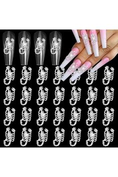 JERCLITY 30 Pieces Scorpion Nail Charms Silver Scorpion Charms for Nails Silver Nail Charms Scorpion Nail Gems and Charms for Women Girls Halloween Nail Art Nail Gems, Nails Silver, Silver Nail, Girls Halloween, Gem Nails, Halloween Nail, Ad Art, Halloween Nail Art, Silver Nails