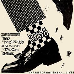 an advertisement for the british ska music festival, dance gravy is shown in black and white