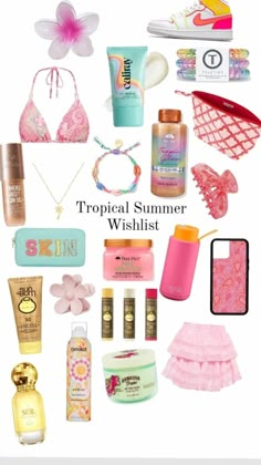 Simple Beach Snacks, Summer Bags Beach Aesthetic, Coconut Girl Wishlist, Summer Necessities