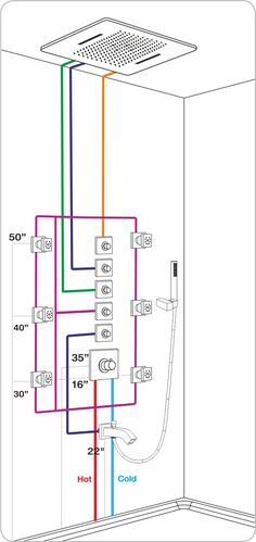 an electrical wiring diagram for a shower