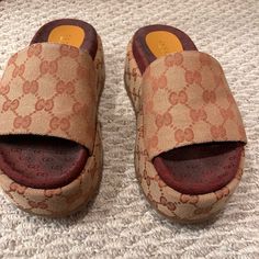 Gucci Platform Slides Comes With Box And Dustbags Inside Sole Darker From Wearing Oil On My Feet Open To Any Offers No Trades Gucci Platform Slides, Gucci Platform, Shoes Gucci, Platform Slides, Gucci Shoes, Women's Shoes Sandals, Shoes Sandals, Slides, Size 6