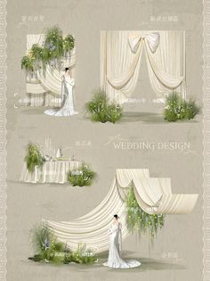 three different stages of wedding design