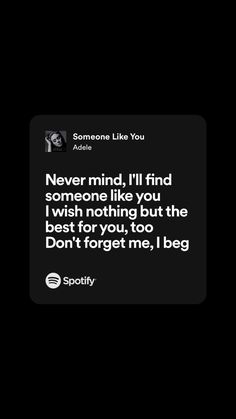 someone like you quote on black background with white text and image in the bottom right corner