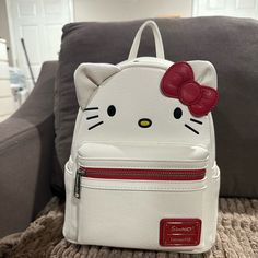 Nwt Hello Kitty X Loungefly Classic Face Mini Backpack Brand New With Tags And All Filling Loungefly Mini Backpack, Cute Mini Backpacks, Loungefly Bag, Plush Backpack, Backpack Brands, Cute Backpacks, Mini Backpack, Mini Bag, Red White