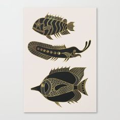 two black and gold fish on a white background with the words'sea life'written below them