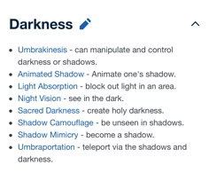 Light Superpower, Dark Magic Abilities, Darkness Powers Magic, Dark Powers List, Type Of Magical Powers