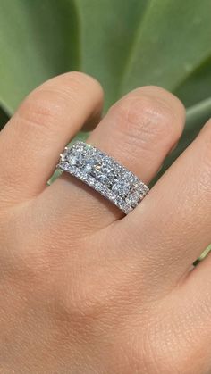 Up for sale is a Beautiful Diamond Round Brilliant Cut 3 Row Prong Eternity Band 6.00CT T.W. is for a Size 7 Specifications: -Model #: MC-R5955 -Metal Types Available: Platinum, 18K, 14K White Gold, Yellow Gold, Rose Gold -Band Width: 8 MM -Gold Weight: 10.5 Grams (Approximate weight depending on finger size) -Total Diamond Weight Varies on Finger Size: For Size 6 : 6.00 Carats ( Center 0.25CT Each ) -Color: F -Clarity: SI The Stone count and carat shown here are approximate. They will slightly Diamond Jewel, Wedding Anniversary Rings, Rose Gold Band, Fine Jewels, Eternity Band Diamond, Diamond Eternity, Dream Jewelry, Eternity Band, Round Brilliant Cut Diamond