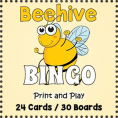 the beehive bingo game has two cards and three boards for each player to play