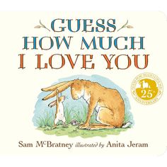 the book cover for guess how much i love you with an image of two dogs