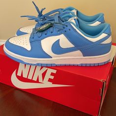 Nike Dunk Low Retro Men’s Size 8 Mens Sneakers. White/University Blue-White Carolina Dd1391 102 Classic Blue Custom Sneakers With Rubber Sole, Classic Blue Sneakers With Rubber Sole, Blue Low-top Basketball Shoes With Abzorb Midsole, Light Blue Low-top Leather Sneakers, Classic Blue Sneakers With Contrast Sole, Light Blue Leather Low-top Skate Shoes, Classic Blue Skate Shoes With Rubber Sole, Classic Blue Sneakers, Classic Blue Custom Sneakers With Round Toe