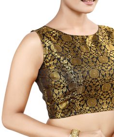 This Is A Fully Stitched Non-Padded Readymade Saree Blouse Made From Traditional Rich Benaras Brocade. This Is A Sleeveless Blouse With Boat Neck Type And Back Opening And Hook & Eye As The Closure Type. Pure Cotton Inner Lining Is Provided For Xtraa Comfort And Margins For Xtensions Are Also Provided. Available In Eight @Ttractive Colours : Bottle Green, Black, Gold, Navy Blue, Pink, Red, Rama Green & Yellow And In Sizes : 32 To 42. Pack Contains :Blouse Blouse (Stitched/Unstitched/Running) :St Latest Saree Blouse, Readymade Saree, Wedding Blouse, Indian Blouse, Sari Blouse, Readymade Blouse, Bottle Green, Blouse Fabric, Hook Eye