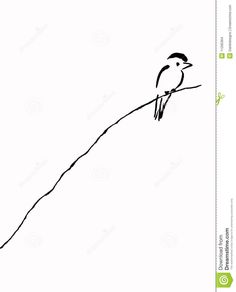 a black and white drawing of a bird sitting on a branch with the word love