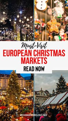 christmas markets in europe with text overlay that reads must visit european christmas markets read now