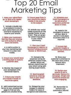 the top 20 email marketing tips