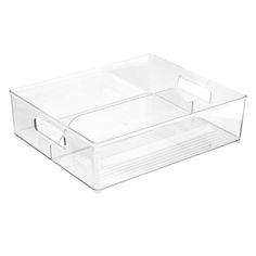 a clear plastic container with two compartments