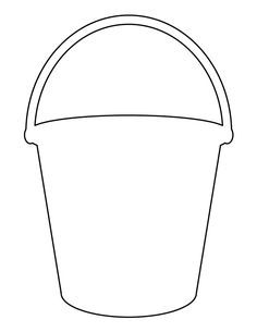 a line drawing of a plastic bucket with lid and handle, viewed from the front