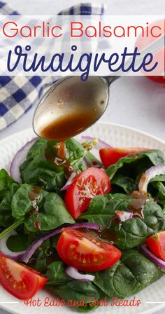 a white plate topped with salad and dressing