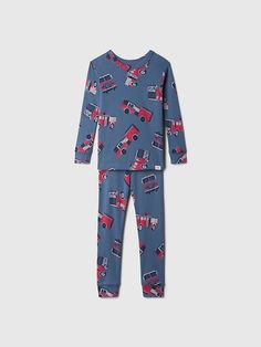 Gap Home Cotton Sets For Fall, Cotton Sets For Home Use In Fall, Cotton Home Sets For Fall Season, Fall Cotton Home Sets, Fall Home Cotton Sets, Long Sleeve Graphic Print Sleep Sets, Organic Cotton Long Sleeve Sleepwear For Sleepover, Long Sleeve Graphic Print Bedtime Set, Organic Cotton Long Sleeve Sleepwear For Spring