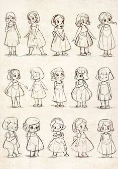 an image of cartoon character sketches