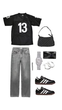 outfit inspo! #oversized #footballshirt #adidas #sambas #blackandwhite Outfit Ideas Black Sambas, Black Sorority Outfits, Black Adidas Sambas Outfits, Fits With Black Sambas, Adidas Samba Outfit Women Autumn, How To Style Black Sambas, Black And White Sambas Outfit, Outfit Ideas With Sambas, Outfits With Black Sambas