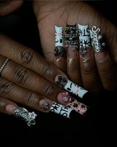 Birthday Nails Scorpio, Nails Scorpio, Nail Inspo Hello Kitty, Scorpio Nails, Y2k Nail, Bday Nails, Nails Birthday, Kitty Nails, Nails Inspired