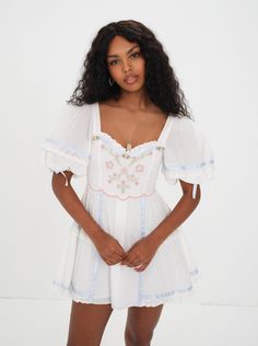 Meadow Mini Dress — White Honeymoon Wardrobe, Afternoon Picnic, For Love And Lemons Dress, Coquette Princess, Pinterest Wardrobe, Random Clothes, Tulle Mini Dress, Cake Inspo, Preppy Dresses