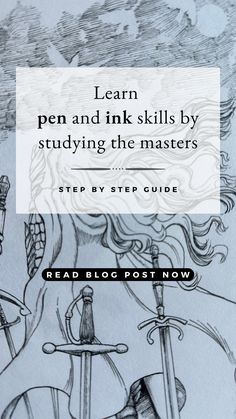 a book cover with the title learn pen and ink skills by studying the masters