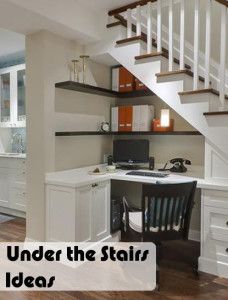 an image of a home office with stairs