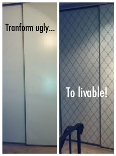 two pictures side by side with the words transform ugly to livable written on them