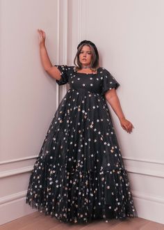 Wendy Dress | Designer Dress by JessaKae | Size-Inclusive Available in XXS-6X Black Star Dress, Star Themed Wedding, Wendy Dress, Hello Darling, Girls Blue Dress, Plus Size Cocktail Dresses, Black Prom Dress, Dreamy Dress, Flattering Dresses