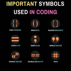 different symbols that are used in coding