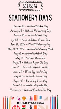 the national stationery day poster