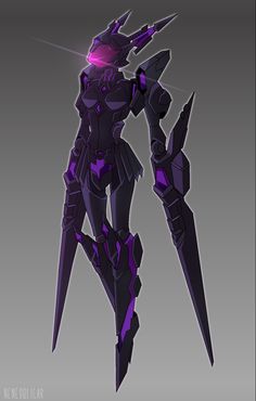 a stylized image of a purple robot with spikes