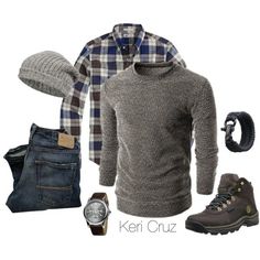 The Rugged Man- Winter Edition, created by keri-cruz on Polyvore Outfit Trends, Man Style, Mens Winter Fashion, Fashion Mode